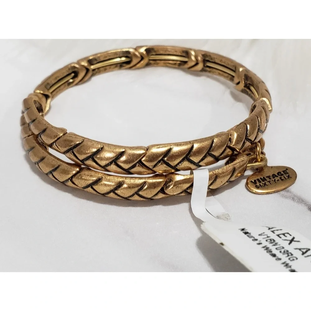 NEW Alex and Ani Bracelet NATURES WEAVE WRAP GOLD braided bracelet